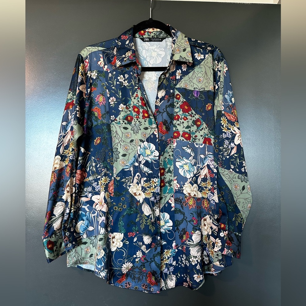 Zara Silky Button Down Shirt